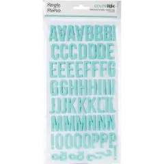 Simple Stories Color Vibe Foam Alpha Stickers Robins Egg