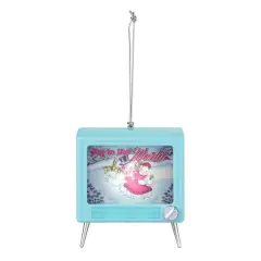 Teal Plastic Musical LED TV Ornament
