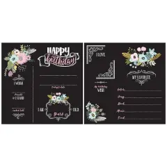 RoomMates 12" Double-Sided Floral Birthday Chalkboard