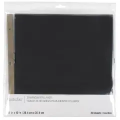 12" x 12" Black Scrapbook Refill Pages by Recollections&trade;
