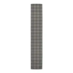 90" Dark Gray Plaid Cotton Twill Runner