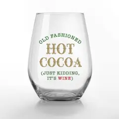 15oz. Old Fashioned Hot Cocoa Printed Stemless Wine Glass