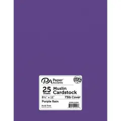PA Paper&trade; Accents Muslin 8.5" x 11" 73lb. Cardstock, 25 Sheets Purple Rain