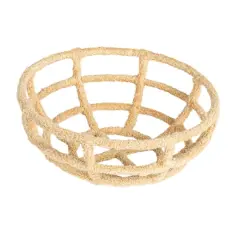 Hello Honey&reg; 10" Wheat Round Cotton-Wrapped Decorative Bowl