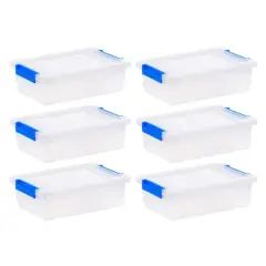 Iris&reg; 2.4 Qt. Latching Storage Totes, Clear, Set of 6