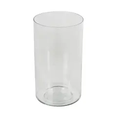 12" Clear Glass Wide Minimalistic Glass Vase