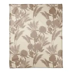 Tones Protea Blooms Coral Fleece Blanket Neutral