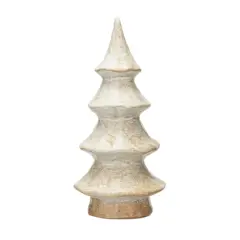 Hello Honey&reg; 9.5" Cream Reactive Glaze Stoneware Tree