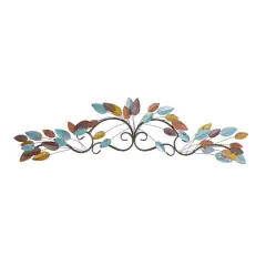 Multicolor Metal Traditional Floral Wall Decor