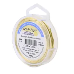 Artistic Wire&reg; 18 Gauge Silver Plated Tarnish Resistant Colored Copper Craft Wire, 20ft. Champagne