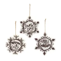 12 Pack Snowflake Sentiment Ornaments