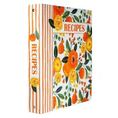 Steel Mill & Co.&reg; 1.75" Orange Floral Recipe Binder