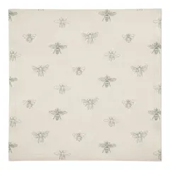 Delicate Bee Pattern Cotton Twill Napkin Gray/Cream