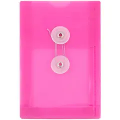 JAM Paper 4.25" x 6.25" Plastic Button & String Tie Closure Envelopes, 12ct. Fuchsia Pink