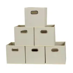 6 Pack Household Essentials 11" Fabric Storage Bins White