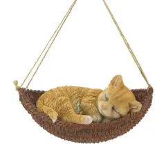 7" Napping Cat on Hammock Figurine