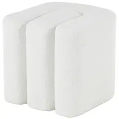 18" W-Shaped Room Ottoman White