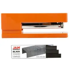 JAM Paper Desk Stapler & Staples Set Orange/Black