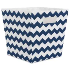 DII&reg; 11" Trapezoid Polyester Chevron Storage Bin Nautical Blue