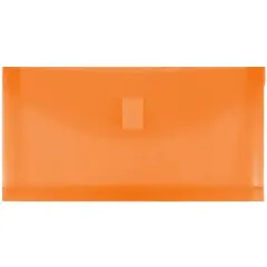 JAM Paper 5.25" x 10" Plastic Hook & Loop Closure Envelopes, 12ct. Orange