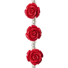 Stone Composite Flower Beads, 14mm by Bead Landing&trade; Red