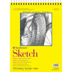 Strathmore Sketch Paper Pad, 300 Series, Spiral-Bound, 100 Sheets, Spiral-Bound, 11" x 14"