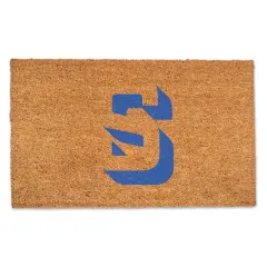 Blue Shadow Monogram Natural Coir Doormat