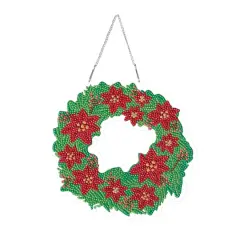 8" Poinsettia Wreath Diamond Art Kit by Make Market&reg;