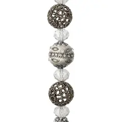 Vintage Shimmer White & Silver Metal Round Beads by Bead Landing&trade;