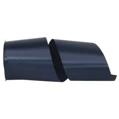 JAM Paper 4" x 50yd. Satin Allure Single Face Ribbon Dark Navy
