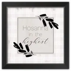Hosanna Highest Gingham 2 16" x 16" Black Framed Print Under Plexiglass