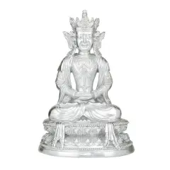 Silver Resin Bohemian BuddhaSculpture, Set of21" x 14" x 10"