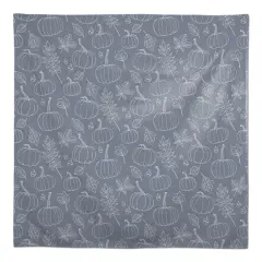 58" Autumn Pumpkins On Blue Tablecloth