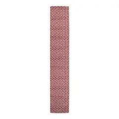 Distressed Diamonds Indoor/Outdoor Table Runner Red