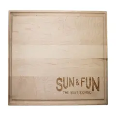 17" Sun & Fun Maple Wood Cutting Board