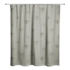 Delicate Bee Fabric Shower Curtain, 71" x 74" Green