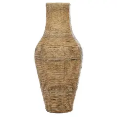 Brown Faux Seagrass Handmade Tall Woven Floor Vase 12" x 12" x 28"