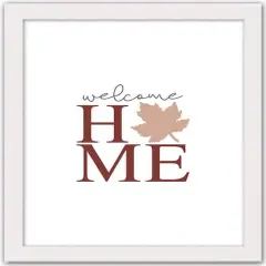 Welcome Home Leaf White Framed Print Wall Art