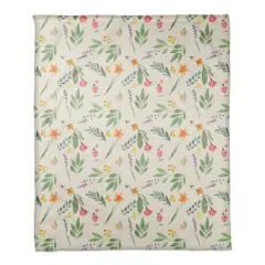 Spring Flower Bunches 50" x 60" Coral Fleece Blanket