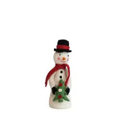Hello Honey&reg; 10" Handmade Wool Felt Snowman with Hat