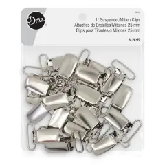 Dritz&reg; Silver 1" Suspender/Mitten Clips, 24ct.