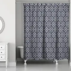 Starry Leaves Shower Curtain Navy