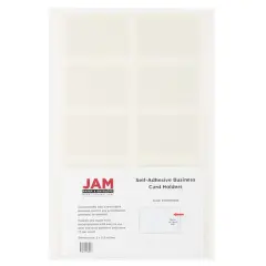 JAM Paper 2" x 3.5" Clear Self-Adhesive Business Card Holders