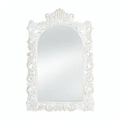 23" Grand Distressed White Wall Mirror