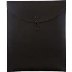 JAM Paper 9.5" x 12.5" Leather Portfolio with Button & String Black