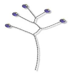 JAM Paper Rinestone Quintet, 12ct. Amethyst Purple with Silver Stem