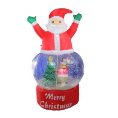 5ft. Red & Blue Lighted Inflatable Santa Claus Snow Globe Outdoor Christmas Yard D&eacute;cor