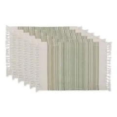 DII&reg; 13" x 20" Fringed Striped Tabletoppers, 6ct. Thyme