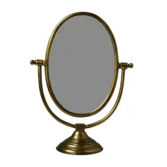 Hello Honey&reg; Brass Finish Framed Mirror on Swivel Stand