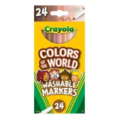 Crayola&reg; Colors Of The World Fine Line Washable Markers, 24ct.